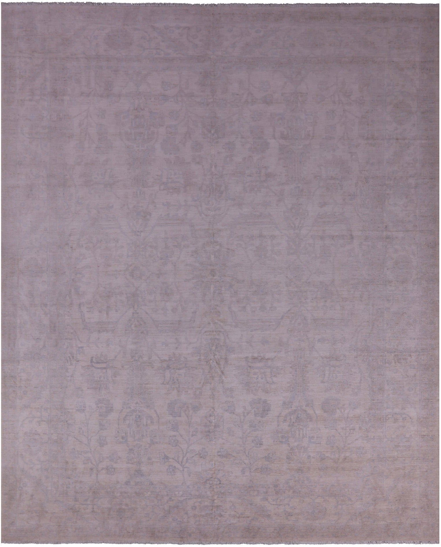 Ivory Turkish Oushak Handmade Wool Rug - 12' 2" X 15' 5" - Golden Nile