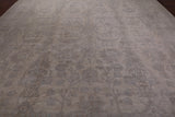 Ivory Turkish Oushak Handmade Wool Rug - 12' 2" X 15' 5"