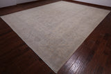 Ivory Turkish Oushak Handmade Wool Rug - 12' 2" X 15' 5"