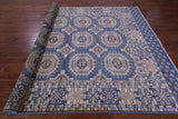 Blue Turkmen Ersari Hand Knotted Wool Rug - 8' 1" X 10' 9" - Golden Nile