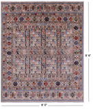 Turkmen Ersari Handmade Wool Rug - 8' 0" X 9' 6" - Golden Nile