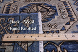 Blue Turkmen Ersari Hand Knotted Wool Rug - 2' 11" X 7' 10" - Golden Nile