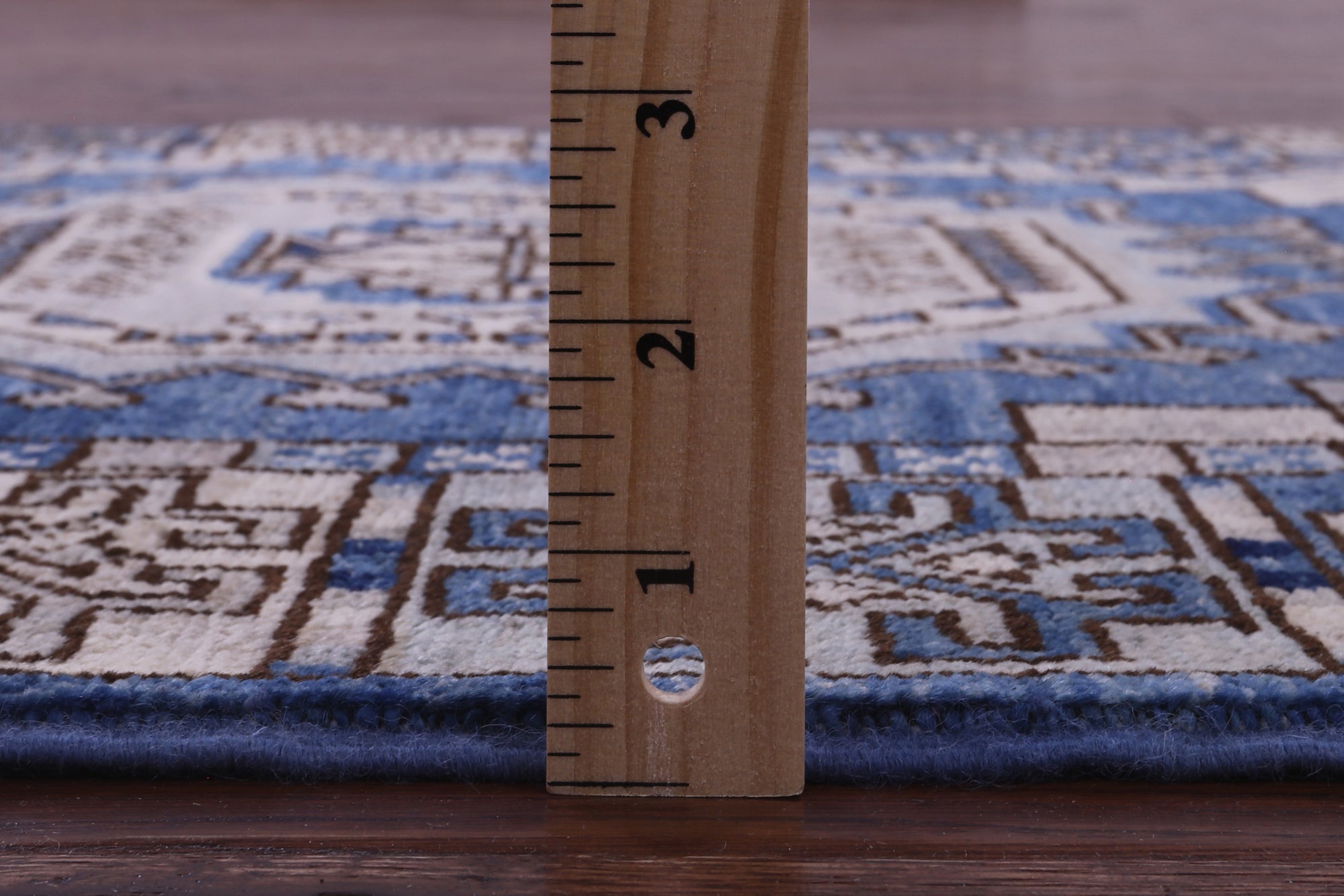 Blue Turkmen Ersari Hand Knotted Wool Rug - 2' 11" X 7' 10" - Golden Nile