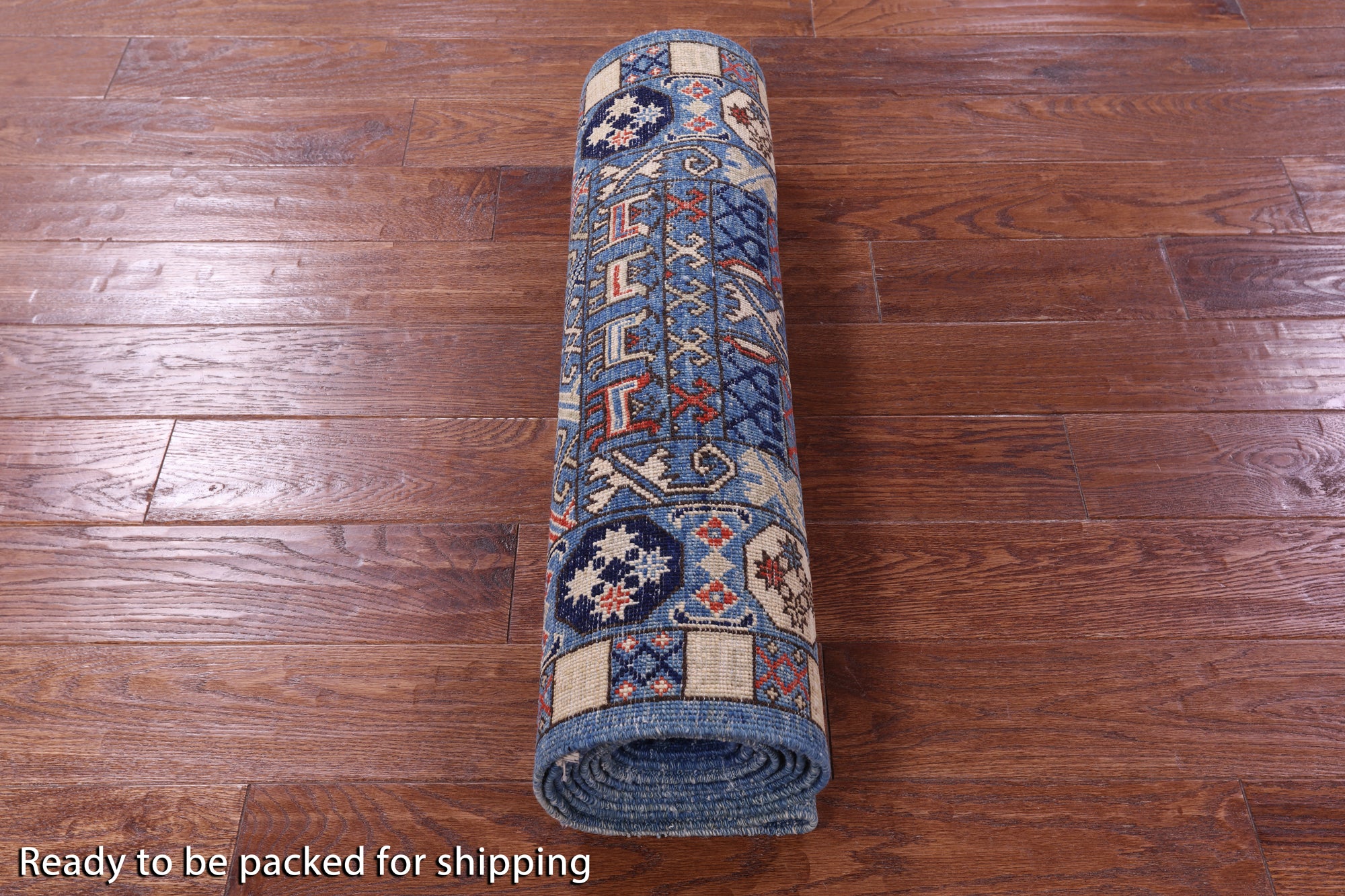 Blue Turkmen Ersari Handmade Wool Runner Rug - 2' 8" X 12' 2" - Golden Nile