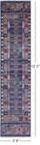 Blue Turkmen Ersari Handmade Wool Runner Rug - 2' 8" X 12' 2" - Golden Nile