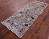 Ivory Turkmen Ersari Hand Knotted Wool Runner Rug - 2' 10" X 7' 10" - Golden Nile