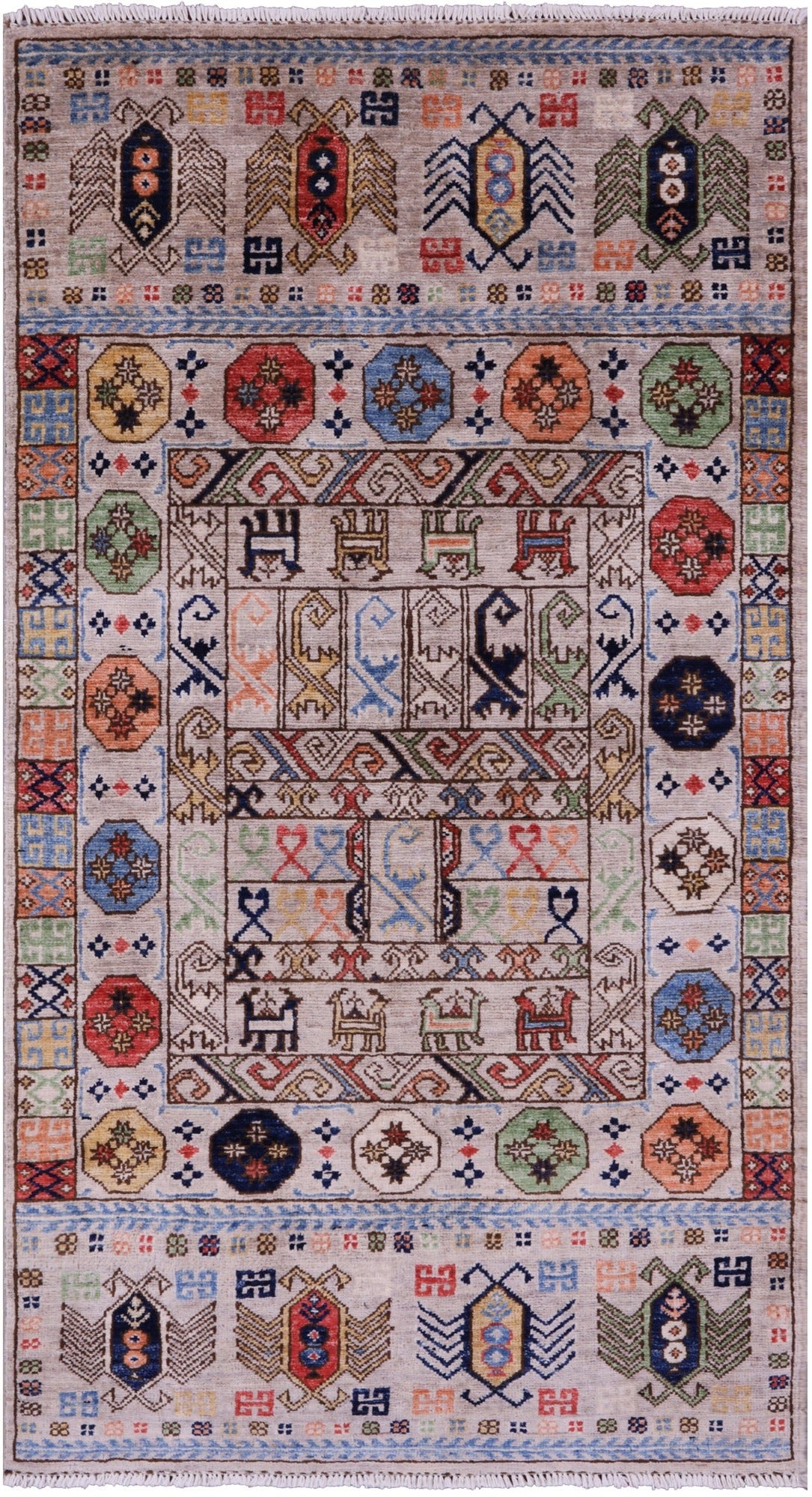 Turkmen Ersari Hand Knotted Wool Rug - 2' 11" X 5' 3" - Golden Nile