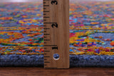 Blue Persian Tabriz Hand Knotted Wool & Silk Runner Rug - 4' 1" X 12' 2" - Golden Nile