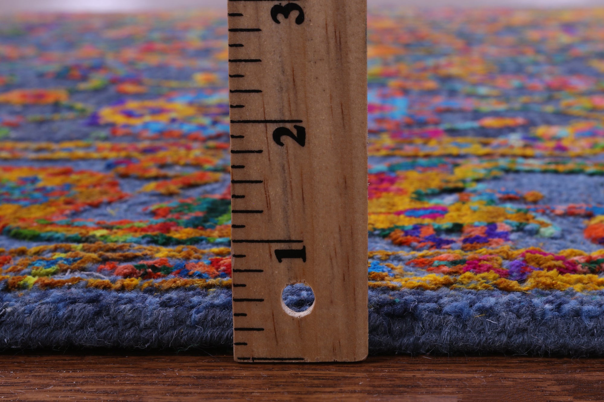 Blue Persian Tabriz Hand Knotted Wool & Silk Runner Rug - 4' 1" X 12' 2" - Golden Nile
