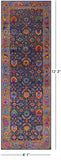 Blue Persian Tabriz Hand Knotted Wool & Silk Runner Rug - 4' 1" X 12' 2" - Golden Nile