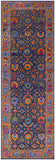 Blue Persian Tabriz Hand Knotted Wool & Silk Runner Rug - 4' 1" X 12' 2" - Golden Nile