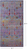Blue Persian Ziegler Hand Knotted Wool & Silk Rug - 8' 1" X 16' 1" - Golden Nile