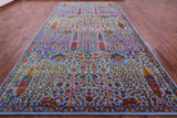 Blue Persian Ziegler Hand Knotted Wool & Silk Rug - 8' 1" X 16' 1" - Golden Nile