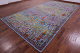 Blue Persian Ziegler Hand Knotted Wool & Silk Rug - 8' 1" X 16' 1" - Golden Nile