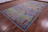Blue Persian Ziegler Hand Knotted Wool & Silk Rug - 8' 1" X 16' 1" - Golden Nile