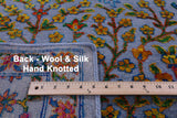 Blue Persian Ziegler Hand Knotted Wool & Silk Rug - 8' 1" X 16' 1" - Golden Nile