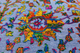 Blue Persian Ziegler Hand Knotted Wool & Silk Rug - 8' 1" X 16' 1" - Golden Nile