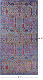 Blue Persian Ziegler Handmade Wool & Silk Rug - 9' 1" X 18' 0" - Golden Nile