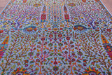 Blue Persian Ziegler Handmade Wool & Silk Rug - 9' 1" X 18' 0" - Golden Nile