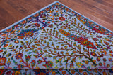Blue Persian Ziegler Handmade Wool & Silk Rug - 9' 1" X 18' 0" - Golden Nile