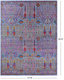 Blue Persian Ziegler Hand Knotted Wool & Silk Rug - 11' 8" X 15' 0" - Golden Nile