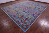 Blue Persian Ziegler Hand Knotted Wool & Silk Rug - 11' 8" X 15' 0" - Golden Nile