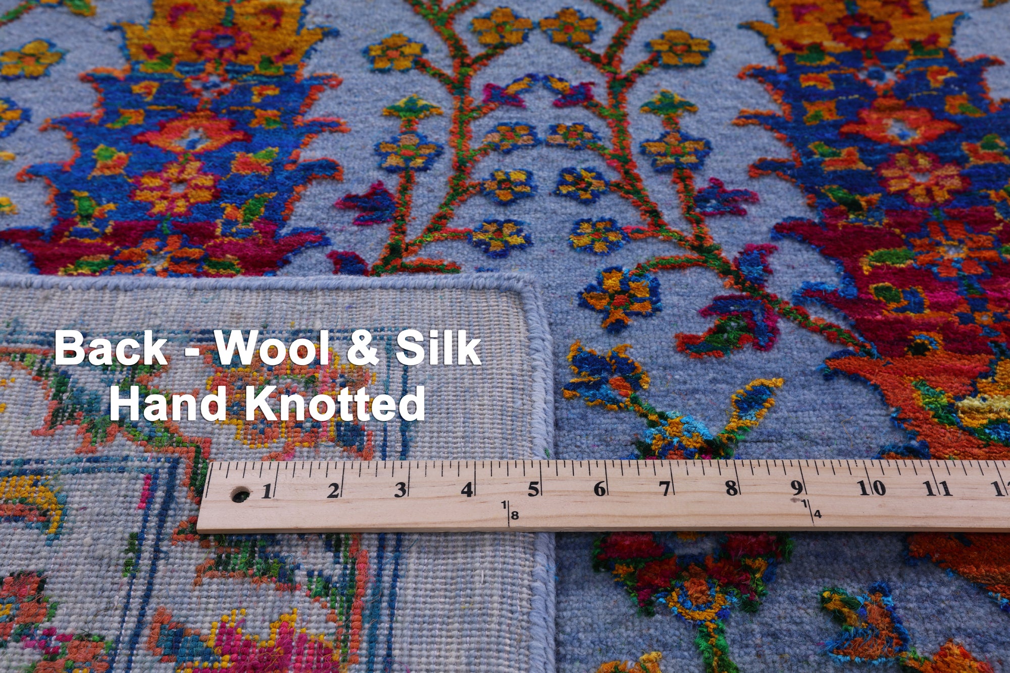 Blue Persian Ziegler Hand Knotted Wool & Silk Rug - 11' 8" X 15' 0" - Golden Nile