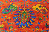 Orange Persian Tabriz Hand Knotted Silk Rug - 9' 11" X 13' 8" - Golden Nile