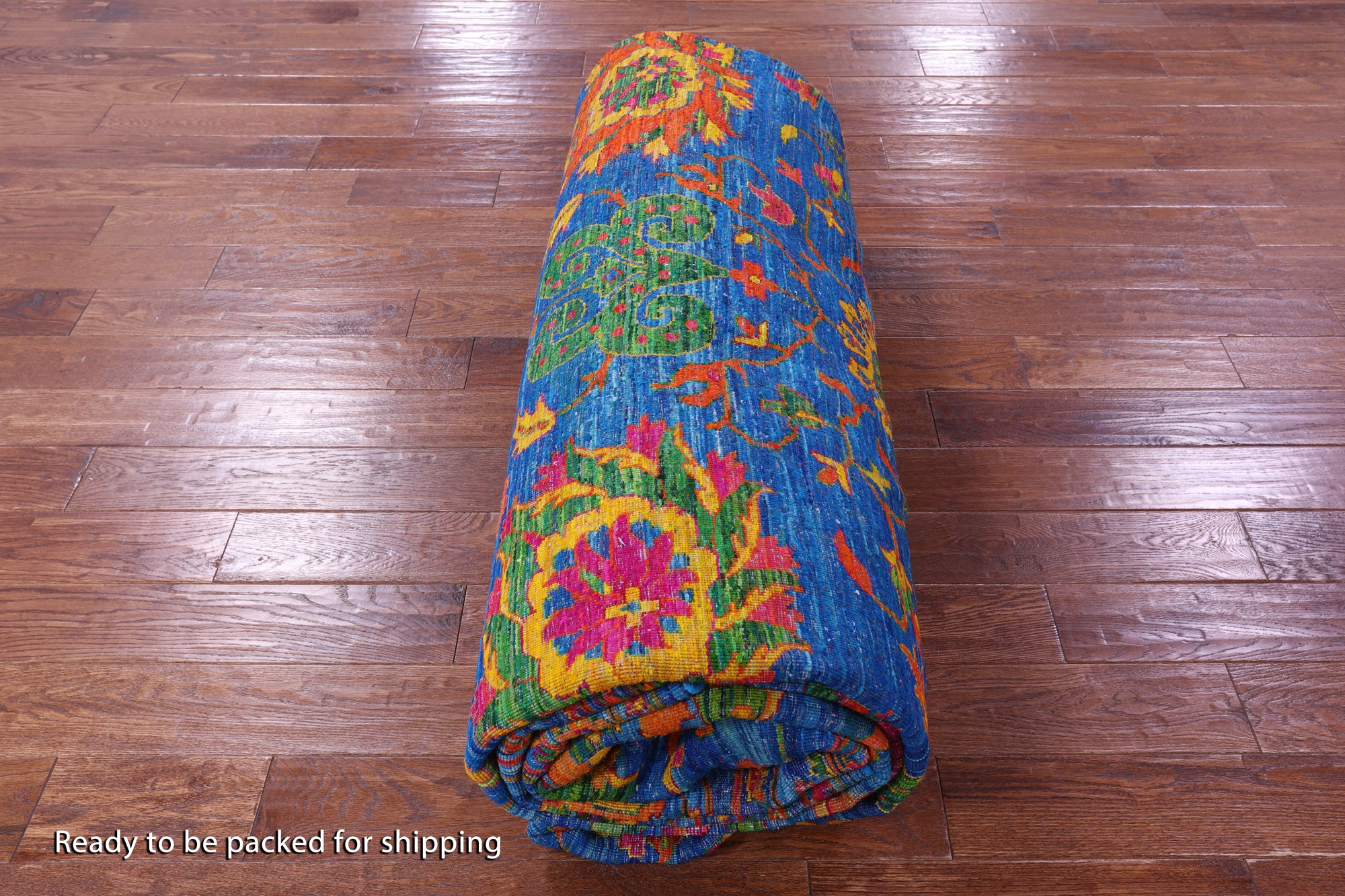 Blue Persian Tabriz Hand Knotted 100% Silk Rug - 11' 10" X 15' 1" - Golden Nile