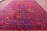 Pink Persian Tabriz Hand Knotted 100% Silk Rug - 12' 0" X 14' 10" - Golden Nile