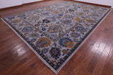 Grey Persian Tabriz Hand Knotted Wool Rug - 11' 11" X 17' 6" - Golden Nile