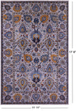 Grey Persian Tabriz Hand Knotted Wool Rug - 11' 11" X 17' 6" - Golden Nile