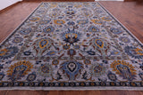 Grey Persian Tabriz Hand Knotted Wool Rug - 11' 11" X 17' 6" - Golden Nile