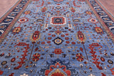 Blue Persian Fine Serapi Hand Knotted Wool Rug - 10' 11" X 14' 7" - Golden Nile