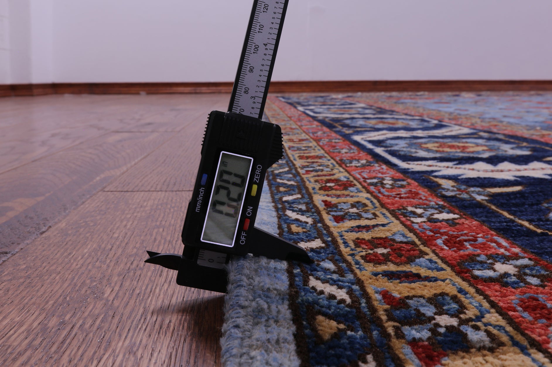 Blue Persian Fine Serapi Hand Knotted Wool Rug - 10' 11" X 14' 7" - Golden Nile