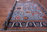 Blue Persian Fine Serapi Hand Knotted Wool Rug - 10' 11" X 14' 7" - Golden Nile
