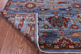 Blue Persian Fine Serapi Hand Knotted Wool Rug - 8' 11" X 17' 11" - Golden Nile