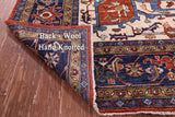 Rust Persian Fine Serapi Hand Knotted Wool Rug - 9' 11" X 13' 6" - Golden Nile