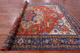 Rust Persian Fine Serapi Hand Knotted Wool Rug - 9' 11" X 13' 6" - Golden Nile