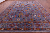 Grey Persian Fine Serapi Hand Knotted Wool Rug - 11' 11" X14' 11" - Golden Nile