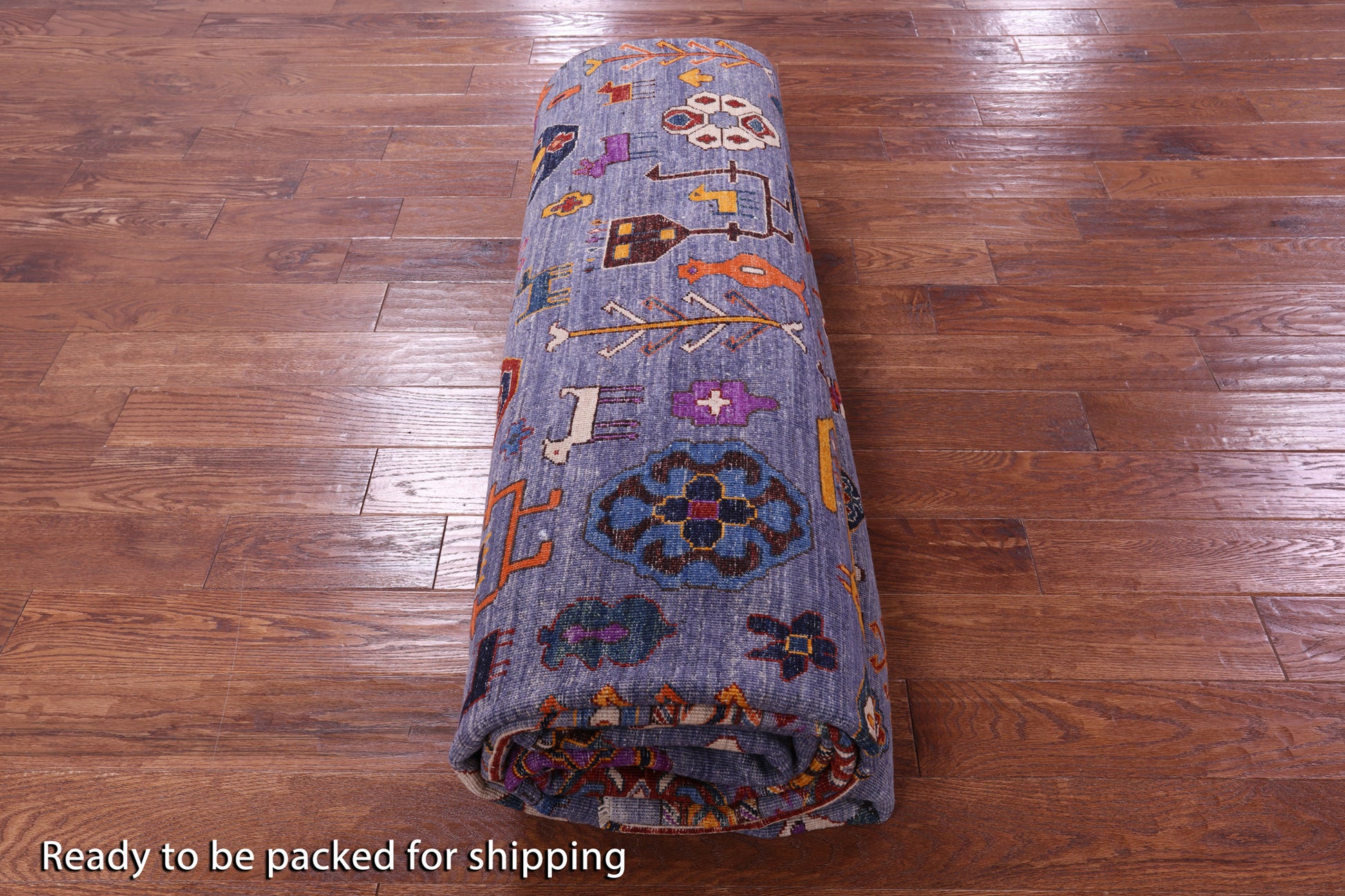 Grey Persian Fine Serapi Hand Knotted Wool Rug - 11' 11" X14' 11" - Golden Nile