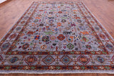 Grey Persian Fine Serapi Hand Knotted Wool Rug - 9' 10" X 13' 9" - Golden Nile