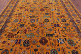 Persian Fine Serapi Hand Knotted Wool Rug - 8' 10" X12' 1" - Golden Nile
