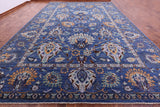 Blue Persian Tabriz Hand Knotted Wool Rug - 12' 0" X 17' 8" - Golden Nile