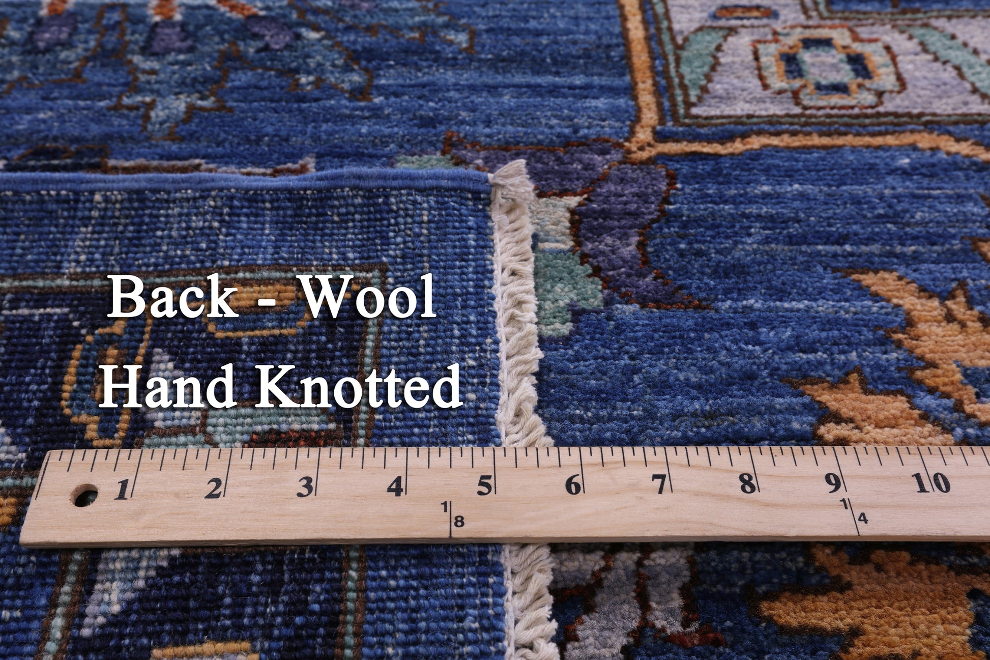 Blue Persian Tabriz Hand Knotted Wool Rug - 12' 0" X 17' 8" - Golden Nile