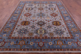 Grey Persian Fine Serapi Hand Knotted Wool Rug - 7' 11" X 9' 8" - Golden Nile