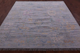 Silver Square Turkish Oushak Hand Knotted Wool Rug - 7' 10" X 7' 11" - Golden Nile