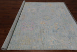 SUPER SALE Silver Square Turkish Oushak Hand Knotted Wool Rug - 7' 10" X 7' 11"