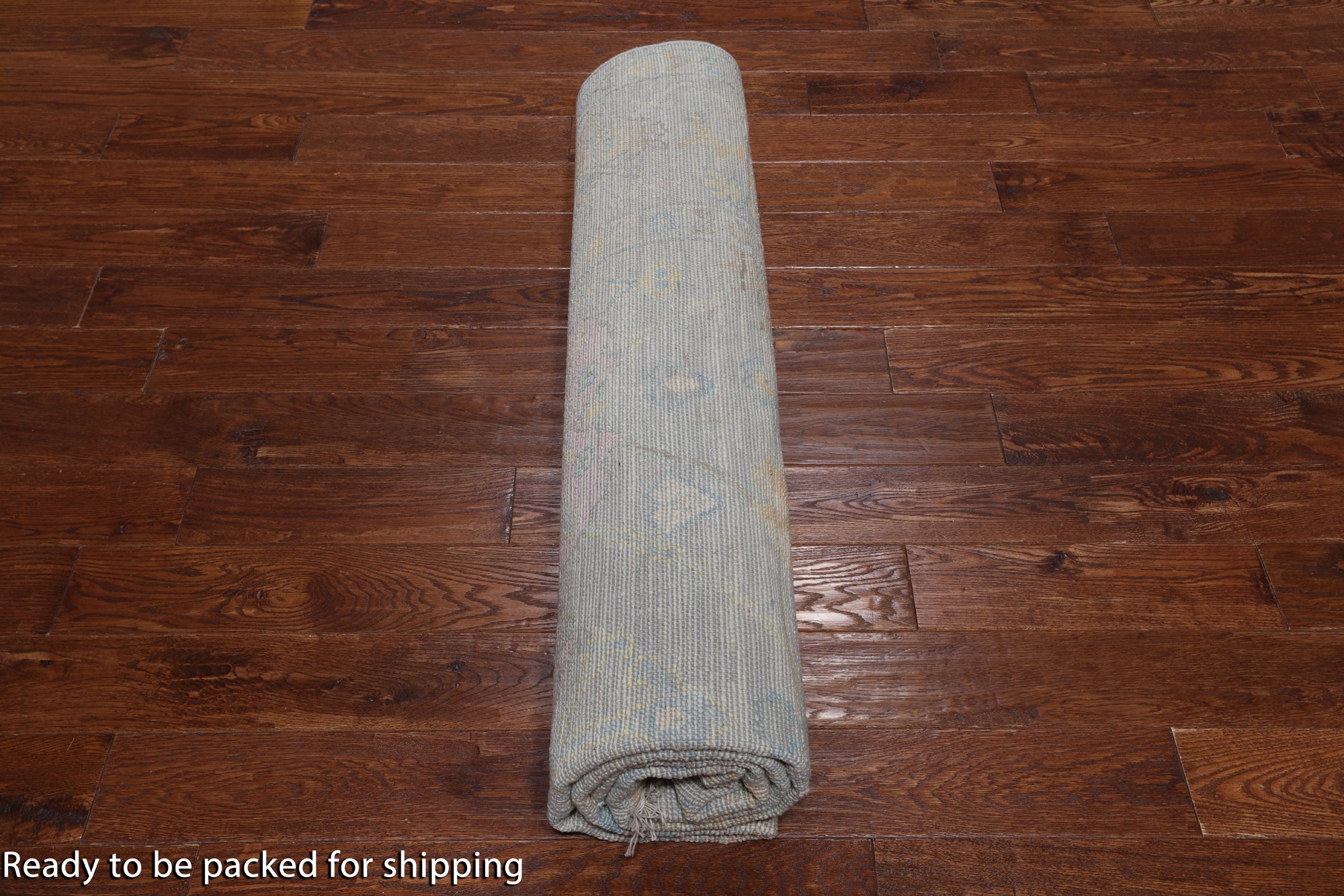 SUPER SALE Silver Square Turkish Oushak Hand Knotted Wool Rug - 7' 10" X 7' 11"
