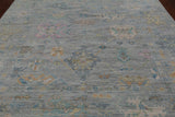 SUPER SALE Silver Square Turkish Oushak Hand Knotted Wool Rug - 7' 10" X 7' 11"